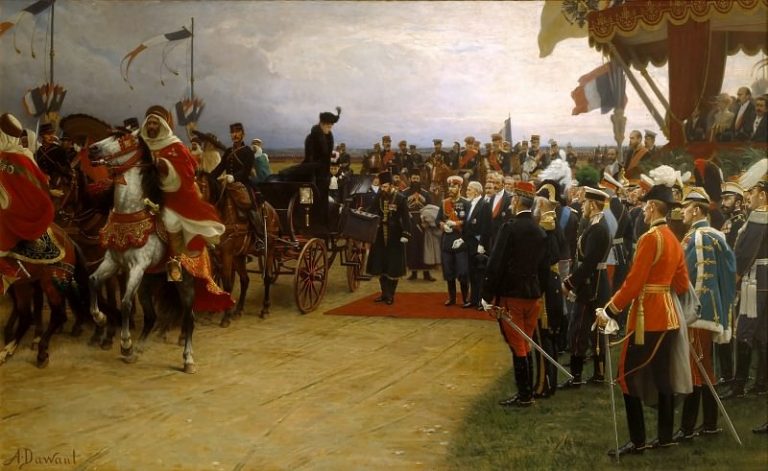 Альбер-Пьер Деван – Смотр войск Николаем II в Бетени 21 сентября 1901 года картина