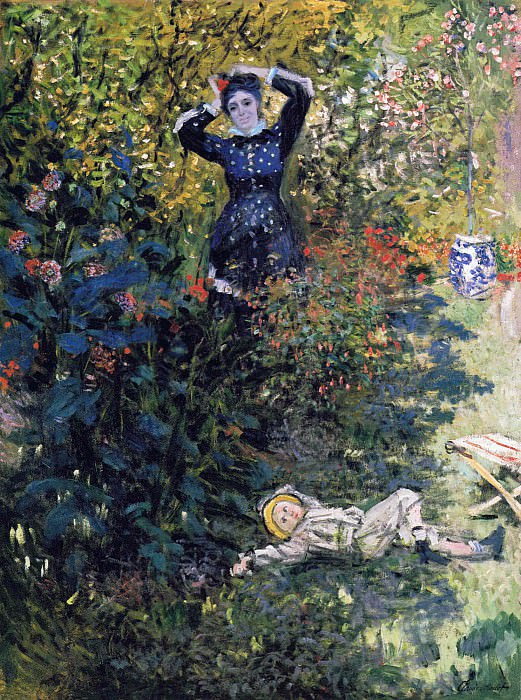 Камилла и Жан Моне в саду в Аржантее картина