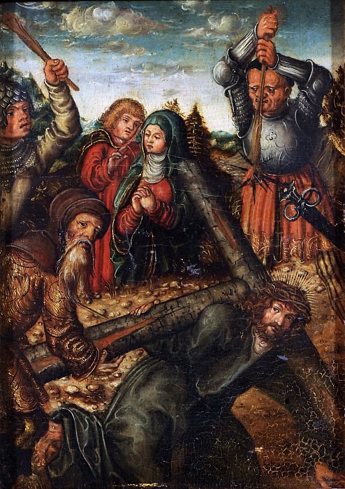 Последователь Лукаса Кранаха I – Падение Христа в пути на Голгофу картина
