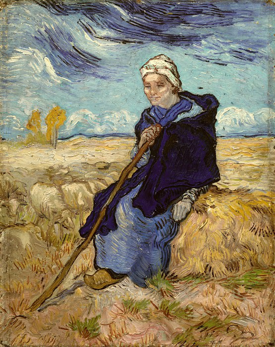 Пастушка (копия Милле) картина