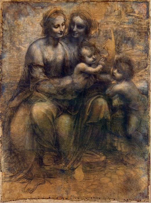 Мадонна с Младенцем со Святой Анной и маленьким Иоанном Крестителем картина
