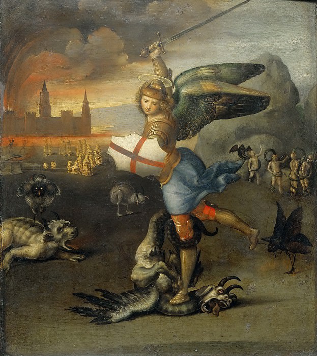 Святой Михаил и дракон картина