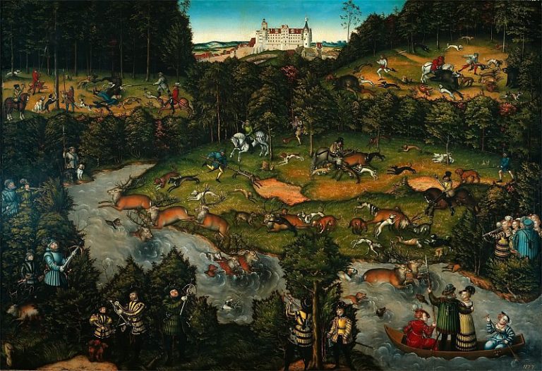 Лукас Кранах I – Охота близ замка Хартенфельс картина