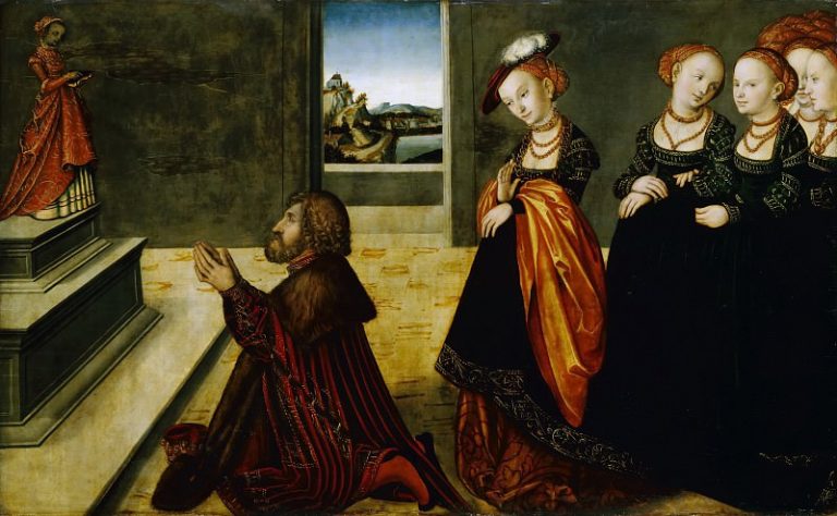 Лукас Кранах II – Идолопоклонничество Соломона картина