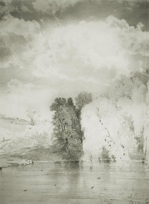 Деревья у озера. 1868 картина