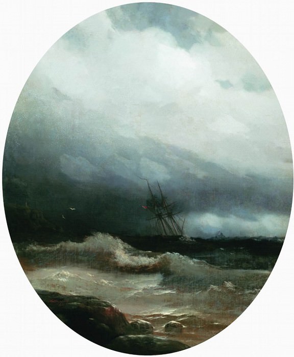 Корабль в бурю 1891 картина