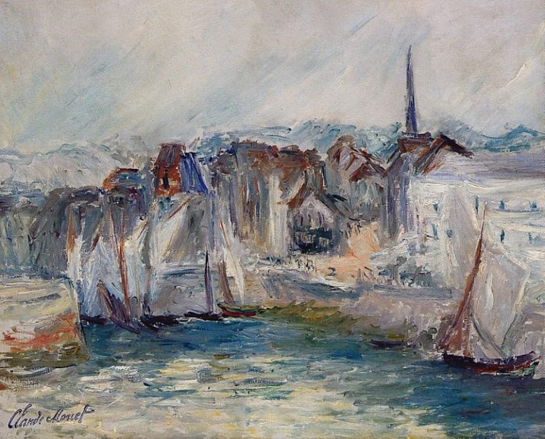 Лодки в порту Онфлер картина