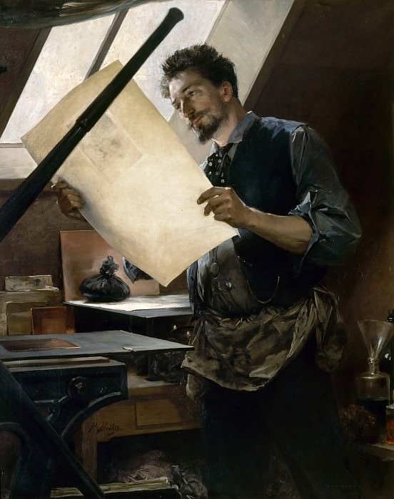Матей, Поль – Фелисьен Ропс в мастерской (1844-1929) картина
