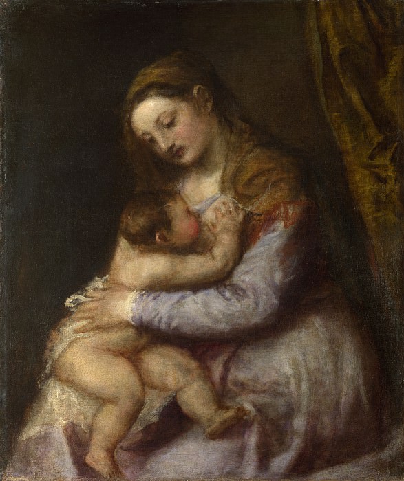 Мадонна, кормящая Младенца Христа картина