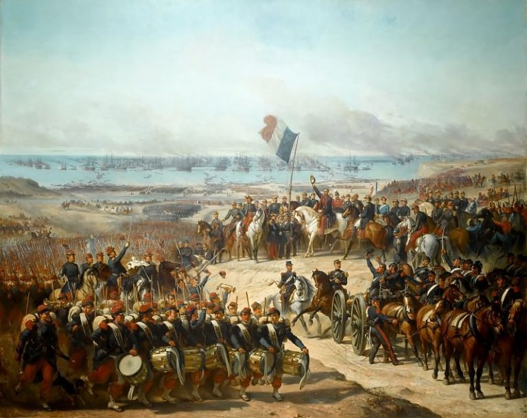 Барриа, Феликс-Жозеф – Высадка французской армии в Оулд-Порт под командованием маршалов Канробера и Сент-Арно, в присутствии Наполеона в 1854 году картина