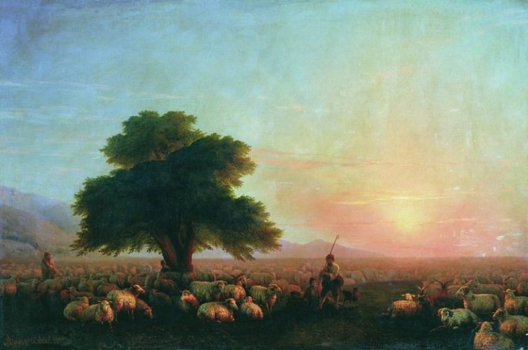 Отара овец 1857 107х161 картина