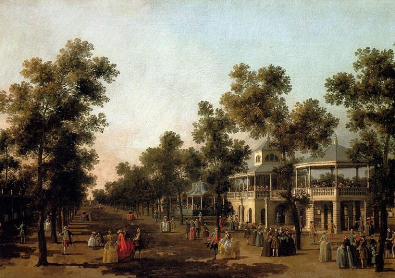 Каналь Джованни Антонио Вид на большую аллею Воксхолских садов с павильоном для оркестра картина