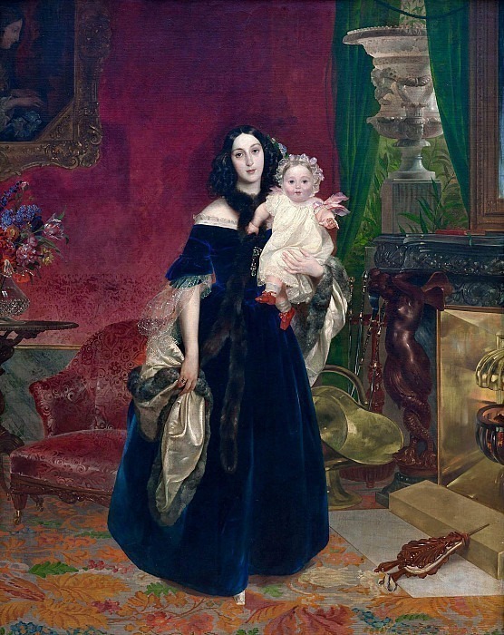 Портрет М.А.Бек с дочерью картина