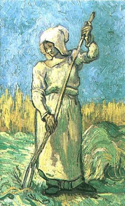 Крестьянка с граблями (копия Милле) картина