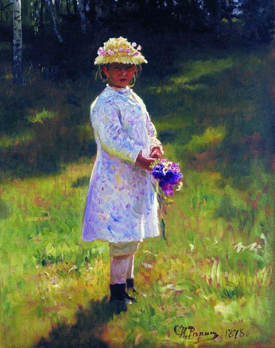 Девочка с букетом (Вера Репина) картина