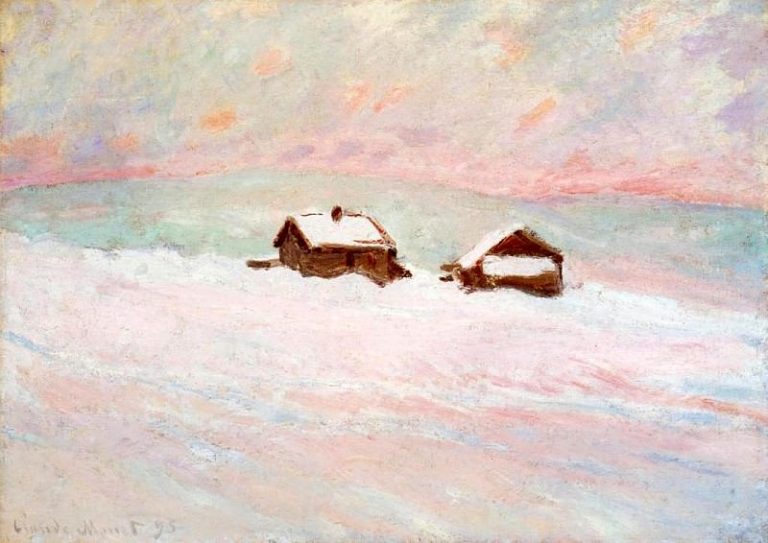 Дома на снегу, Норвегия картина