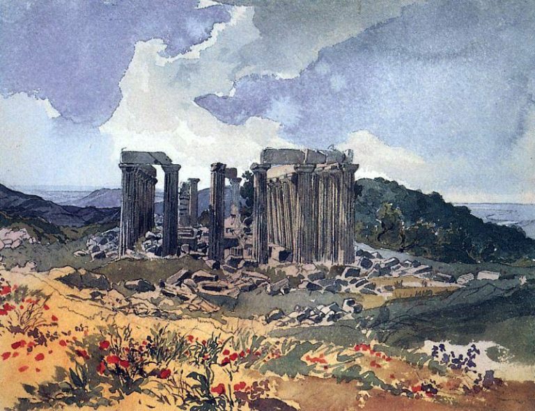 Храм Аполлона Эпикурейского в Фигалии. 1835 картина