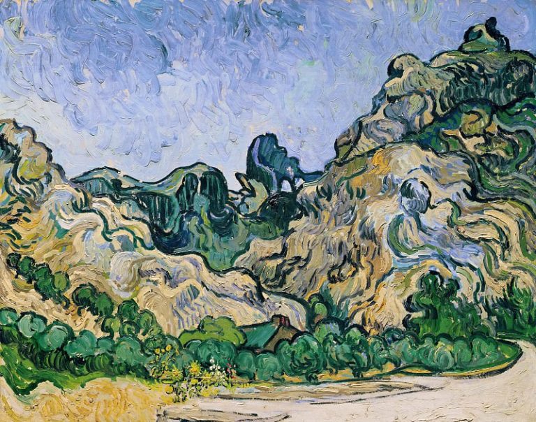 Горы в Сен-Реми с хижиной картина