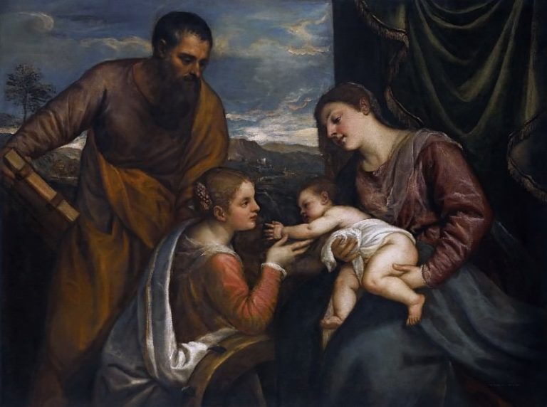 Святое собеседование (Мадонна с Младенцем со святыми Лукой и Екатериной Александрийской) картина