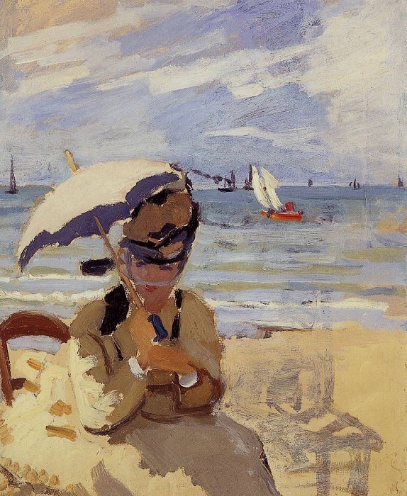 Камилла сидит на пляже в Трувиле картина