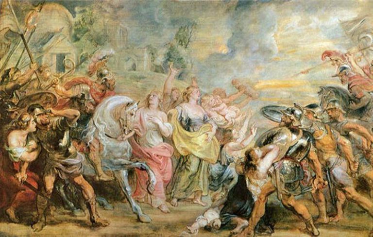 Перемирие между римлянами и сабинами картина
