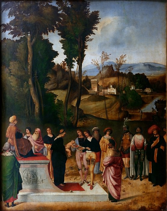 Джорджоне или Джорджо да Кастельфранко – Моисей, затеявший испытание огнём картина