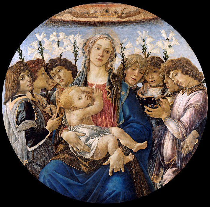 Мадонна с младенцем и восемью ангелами картина