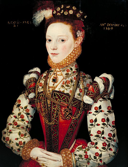 Английская школа, 16 век – Двадцатиоднолетняя женщина, возможно Хелена Снакенборг, позднее маркиза Нортгемптон картина