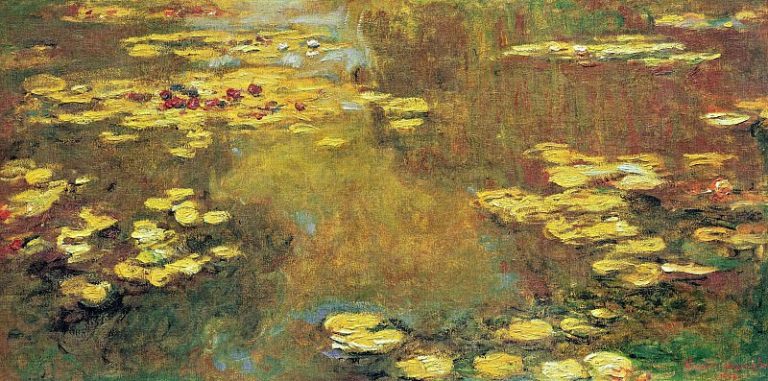 Пруд с водяными лилиями, 1917-19 02 картина