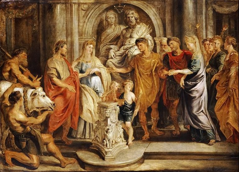 Бракосочетание Константина с Фаустой и Лициния с Констанцией картина