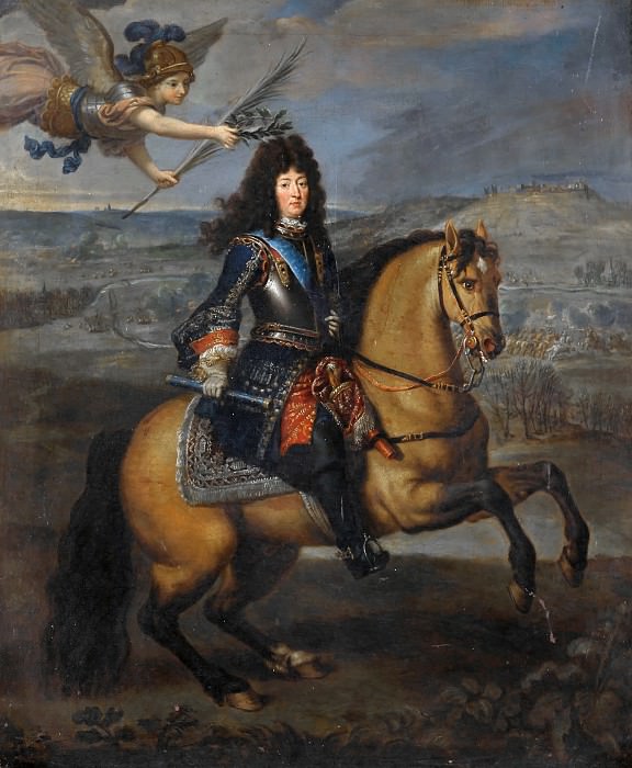 Пьер Миньяр – Конный портрет Людовика XIV близ Касселя картина