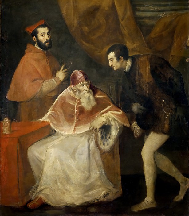 Папа Павел III с племянниками картина