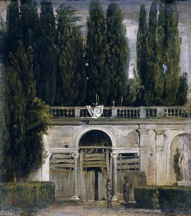 Вид на сад виллы Медичи в Риме картина