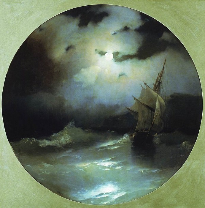 Море в лунную ночь 1858 54х54 картина