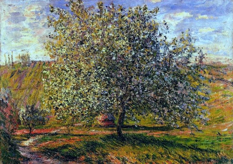 Дерево в цветке возле Ветёя картина