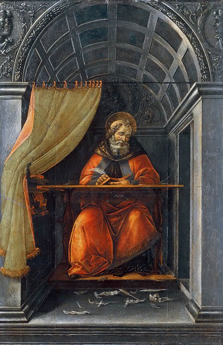 Святой Августин в келье картина