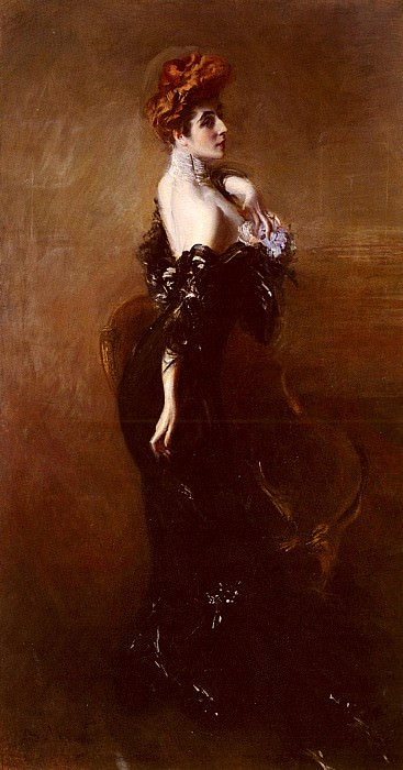 Портрет мадам Паж в вечернем платье картина