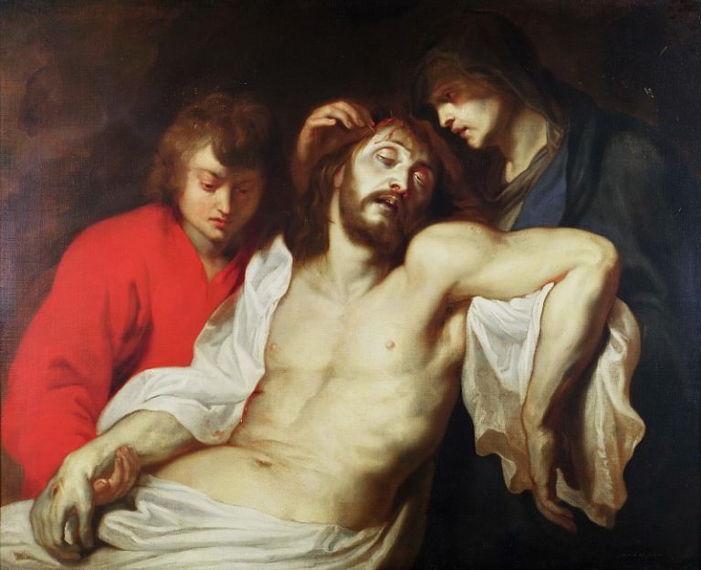 Оплакивание Христа Девой Марией и святым Иоанном картина