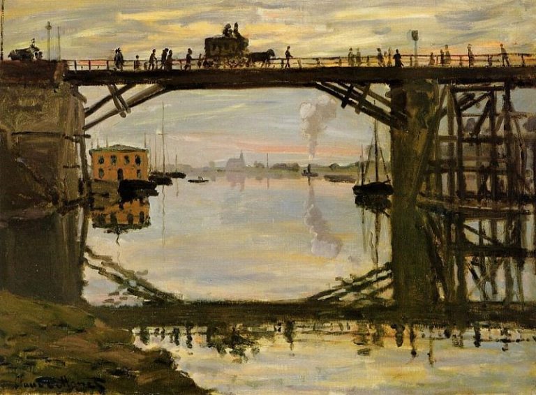 Деревянный мост картина