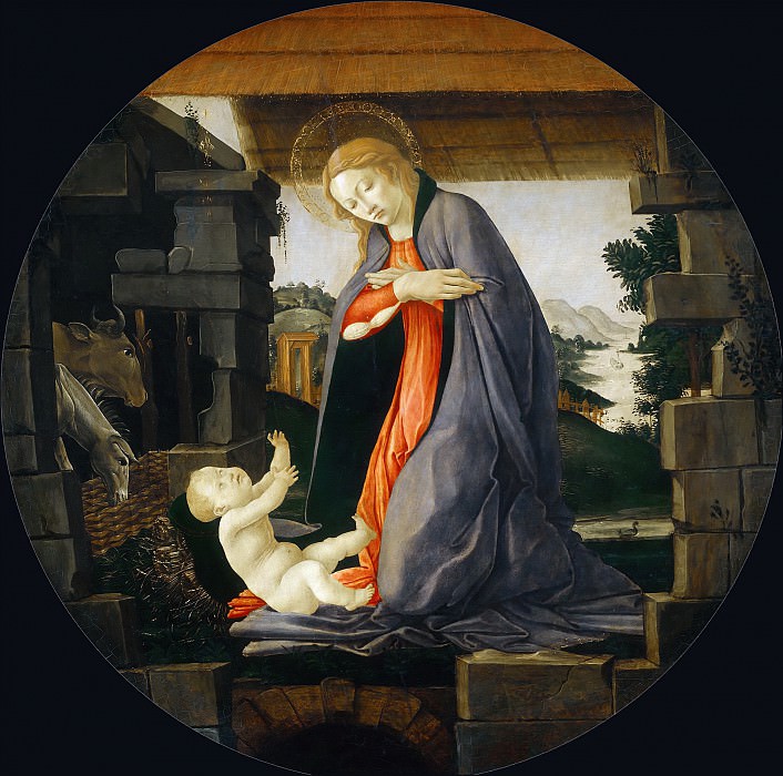 Мадонна, поклоняющаяся Младенцу Христу картина