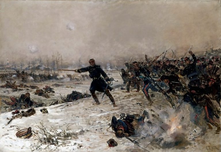Альфонс де Нёвилль – Эпизод битвы при Шенневьере в 1870 картина