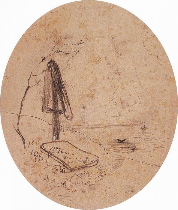 Могила на берегу Волги. 1871 картина