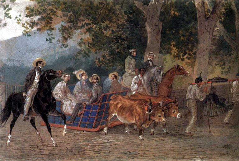 Прогулка. 1849 картина