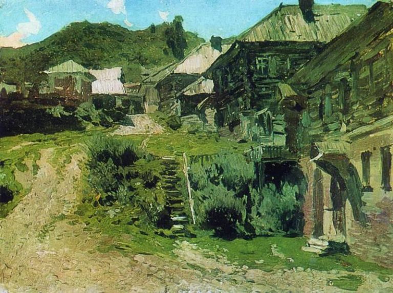 Уголок в Плёсе. 1888 картина