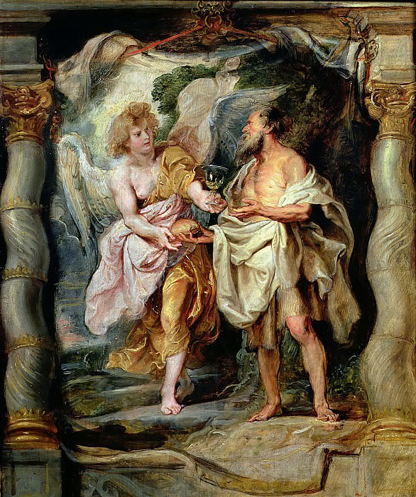 Пророк Илия и ангел в пустыне картина