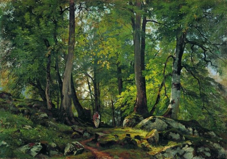 Буковый лес в Швейцарии 1863-1864 85х124 картина