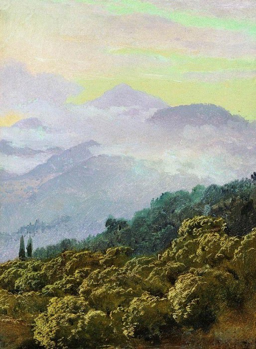 Вид Крымских гор картина