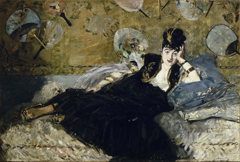 Дама с веерами (Нина де Кальяс) картина