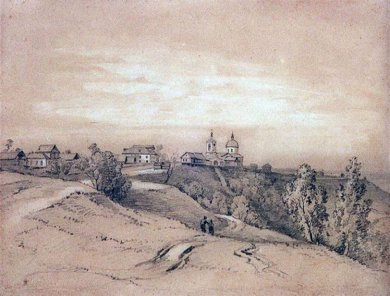 Воробьевы горы близ Москвы. Конец 1840-х – 1850-е картина