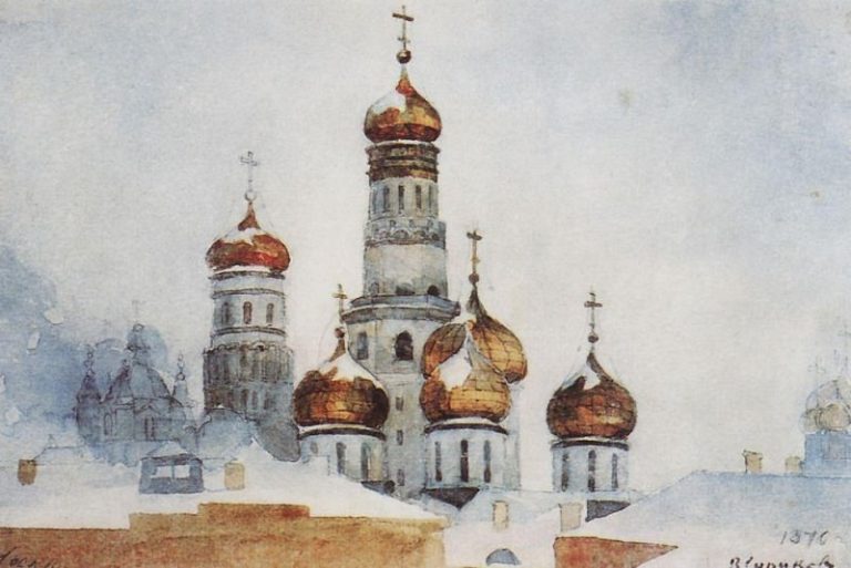 Колокольня Ивана Великого и купола Успенского собора картина